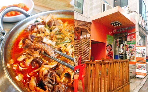 明洞「肥牛辣章魚」下雨天吃勁道彈牙!蘸芝士配米酒都是絕妙佳品!