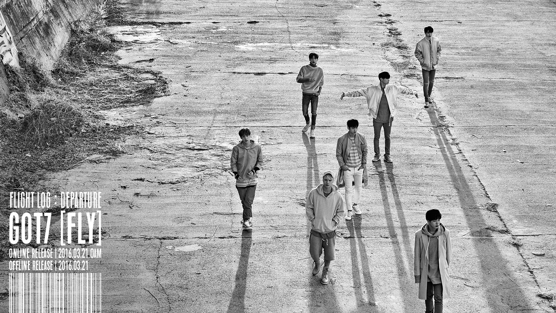 GOT7啦!(灑花)
在2月底JYP娛樂宣布GOT7將於3月21日帶著新專輯回歸,並公開一連串FLIGHT LOG : DEPARTURE相關計畫。
這次的預告照除了這張很有意境的黑白照以外…