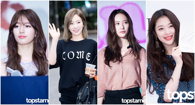 【2013 年末】2-5:missA 秀智→SNSD→太妍→f(x)Krystal→f(x)雪莉
到了年末偶像們心中的最美門面則由f(x)的兩位成員上榜,雖然不知道當年的趨勢是什麼,但是可能也和f(x)13年推出的《Rum Pum Pum Pum》有關聯吧!