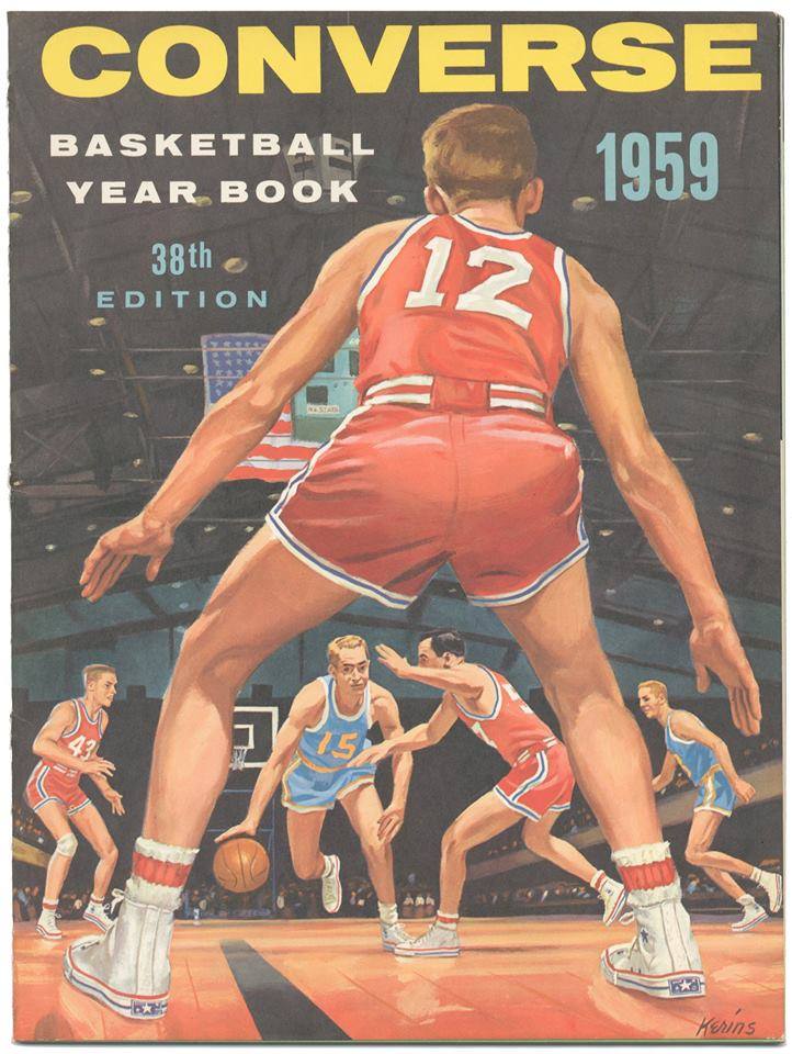1940-90年代,是Converse All Star的強盛時期。
NBA創立時,幾乎所有的球員都穿著Chuck Taylor All Star款。
甚至是作為二戰軍事基本訓練時的用鞋。