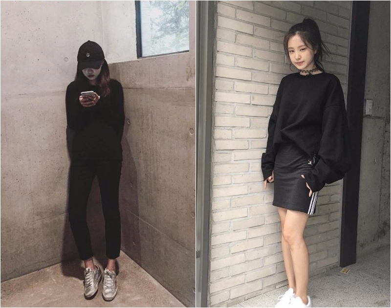 不只私下的照片隨便找一張就是all black,還被粉絲笑稱是「Adidas公務員」,明明就沒有為那個牌子代言,但連成員也說她老是穿著同一套的運動服到處晃