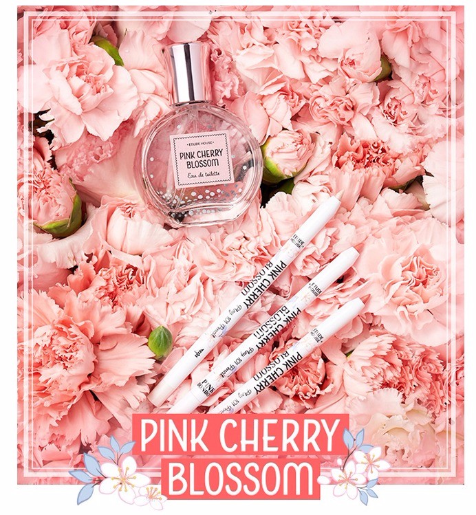 # Etude House 櫻花初綻~愛戀芬芳淡香水
少女般的櫻花和桃子氣息,搭配茉莉和紫羅蘭的清新花香及溫暖柔和的麝香,彷彿漫步在櫻花街道上一樣。