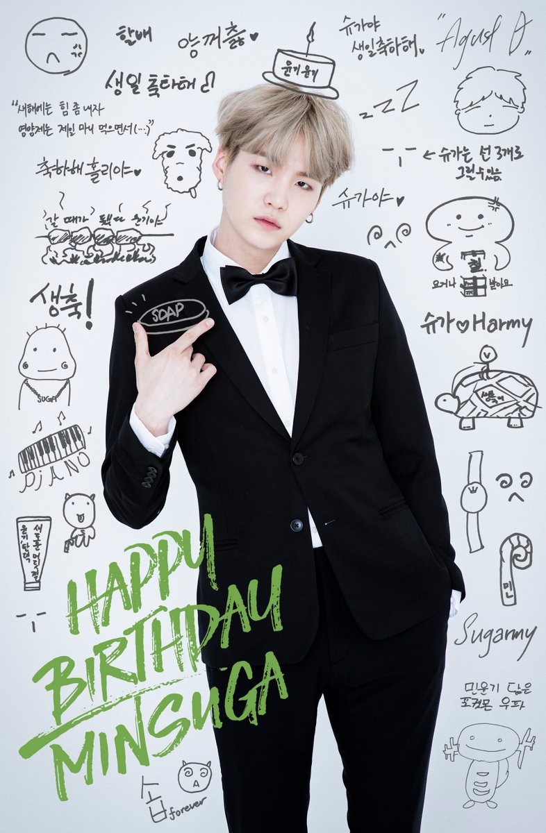這次SUGA生日根本改變防彈生日慶祝風格啦!!!超級溫馨耶!!!
只能說J-HOPE真的很有心啊~從11~17年的照片都找出來PO
真的是靈魂伴侶啊!!!小編也想有這麼有心的朋友啊!!!
忙內的影片真的很神超用心!!!能想出那麼多句話DISS哥哥真的超強XDDD
95LINE證明的玧智女神的地位崇高XD
室友則是走簡潔路線XD
南俊找的照片根本可愛到不行啊
這次走0黑圖路線,完全在比誰最有心最感人