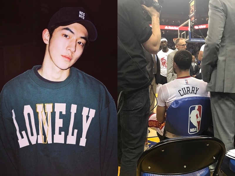 像是演員南柱赫就曾到NBA現場觀看比賽,還上傳勇士球星Curry背影照,配上興奮的留言:「哇哇哇哇」,完全能感受到他的興奮之情,小編是南柱赫的話當場已經暈厥了吧ㅋㅋㅋ