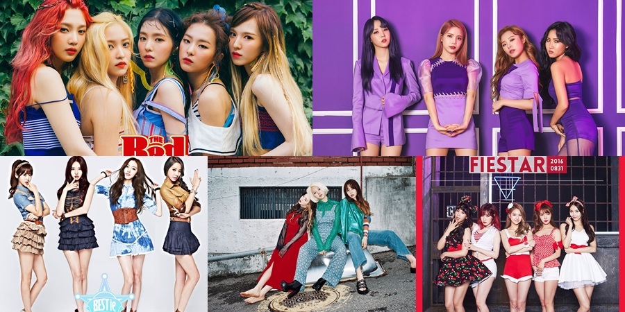 30.Red Velvet 出道日期:2014年8月1日
29.Mamamoo 出道日期:2014年6月19日
28.BESTie 出道日期:2013年7月12日
27.Ladies' Code 出道日期:2013年3月7日
26.FIESTAR 出道日期:2012年8月31日