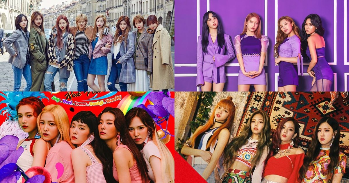 新生代女團1軍
TWICE-不管是音源、唱片銷量、YOUTUBE觀賞次數亦或是海外人氣都是新生代女團中的第一名。
MAMAMOO-女團中音源網站24小時內歌曲收聽人數第一名,不停上升的唱片銷量,和人數不停增長的穩固粉絲群。
Red Velvet-音源成績不停上升的音源大勢,呈現穩定上升的唱片銷量。
BLACKPINK-穩定且長久的優良音源成績,驚人的YOUTUBE觀賞次數,但忠實的粉絲數卻稍嫌不足