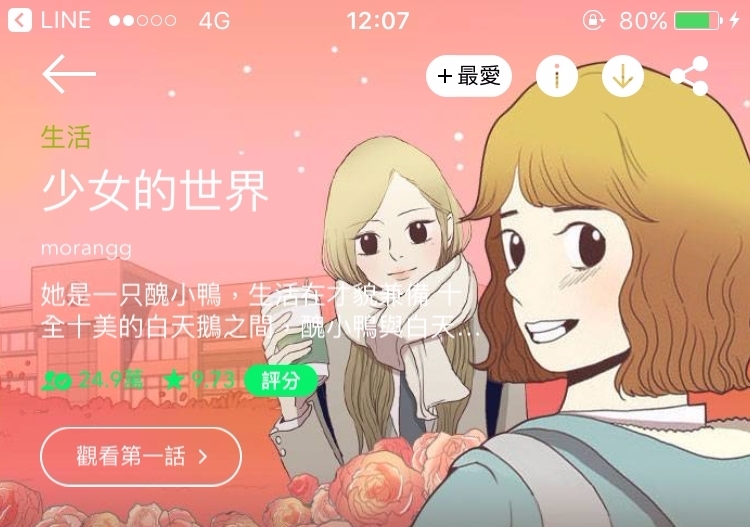 3. 少女的世界
描述一隻醜小鴨生活在才貌兼備、十全十美的白天鵝之間,醜小鴨與白天鵝之間的跌跌撞撞又堅不可摧的友誼故事!宅精靈超喜歡這部漫畫,對於女孩的友情刻畫的非常細緻,每次看這部漫畫都會想起宅精靈的高中生活(遠目...)、以及最要好的姊妹們~