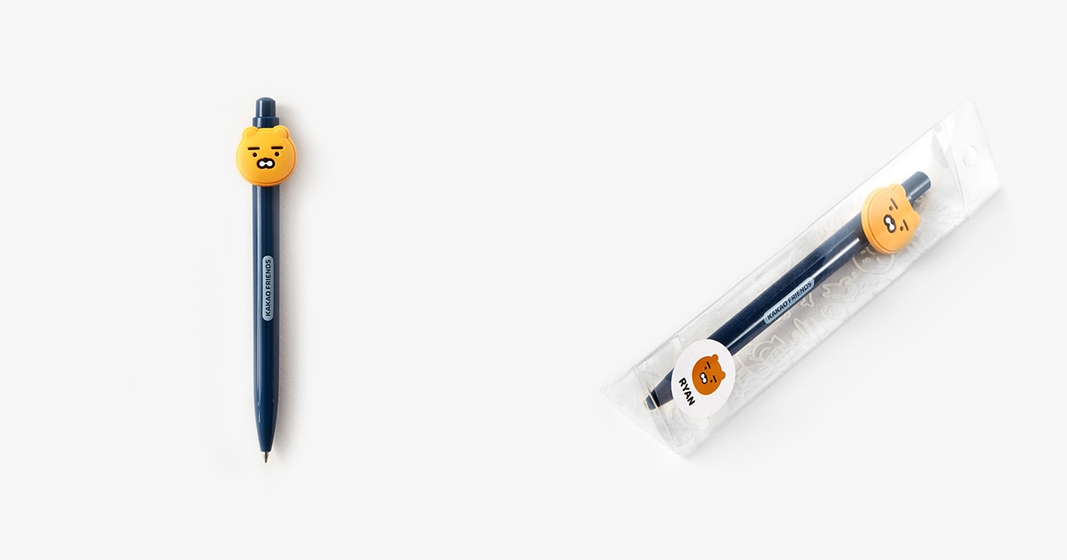◆Gel Pen (Face Type) - Ryan 3,500KRW 約台幣93元
我們偽少女上次去了一趟之後就把這支筆給買回來啦!價格不算太貴,是很好入手的商品,而且寫起來也滿滑順的呢!重點是拿出來太可愛了啊!
