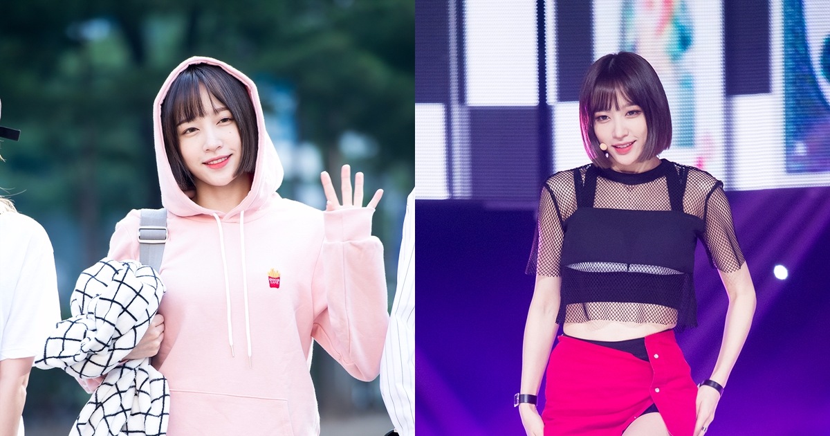 EXID 哈妮
這種乾淨俐落的短髮可能會給人強勢的感覺,但一旦加上瀏海造型瞬間整個人就會變得很可愛呢~
但哈妮把來就是舞台溫差很大的女偶像啊!
快看看這兩張照片的感覺差異!