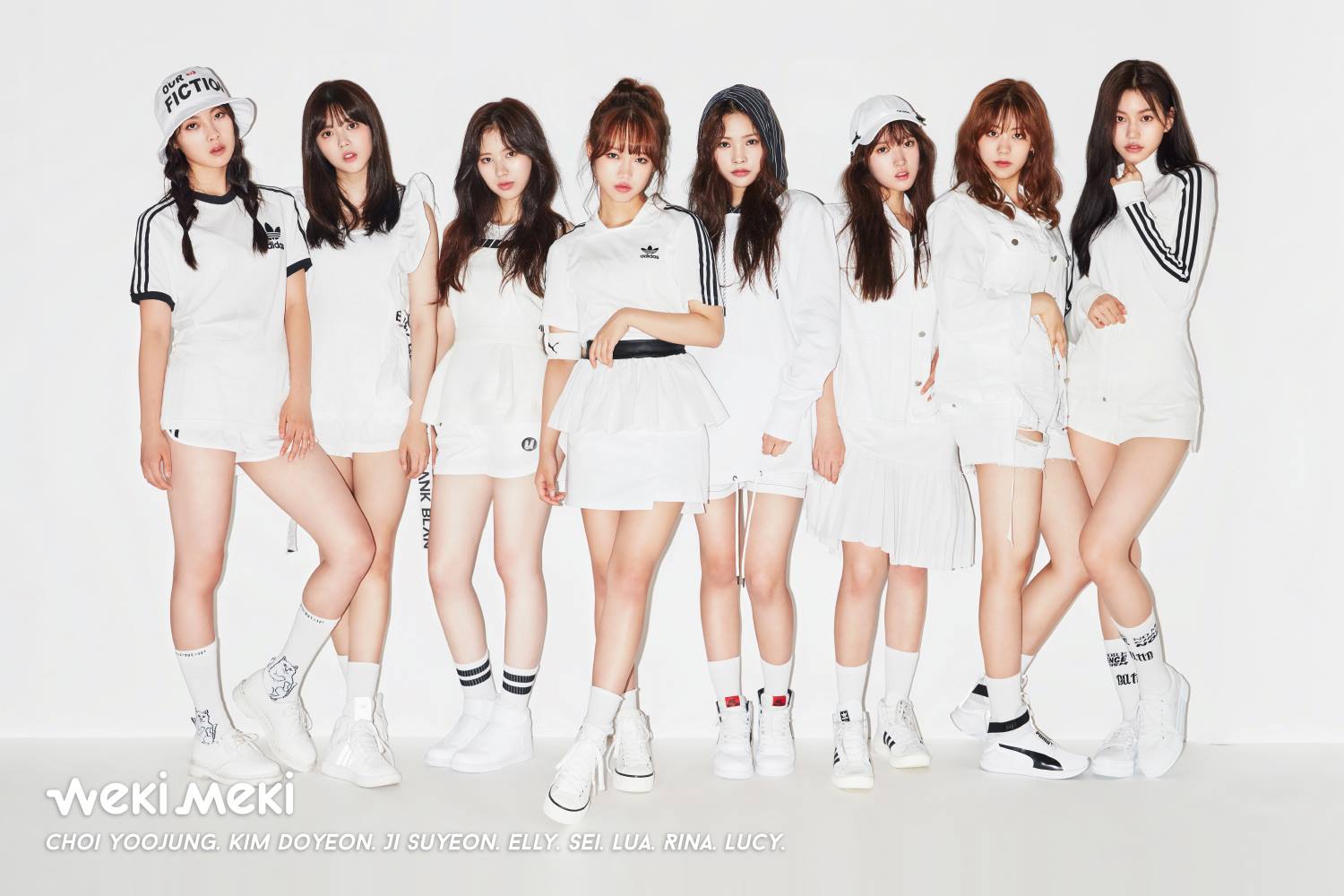 17.08.08 出道
(正確答案 '往下看')
Weki Meki
(秀娟、Elly、有情、度延、Sei、Lua、Rina、Lucy)