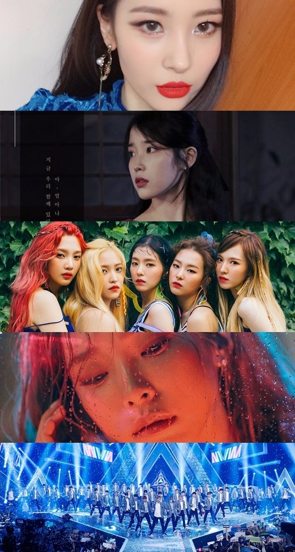 第6名-宣美-Gashina。共獲得5票。
第5名-IU-夜信。共獲得12票。
第4名-RED VELVET-RED FLAVOR。共獲得13票。
第3名-Heize-因為下雨了。共獲得19票。
第2名-PRODUCE101-我啊我。共獲得45票。
今年長時間霸佔音源榜上位圈的歌曲都紛紛進入前十名。