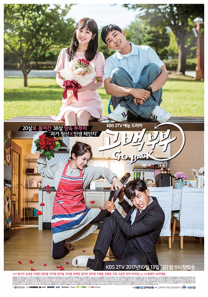 ✿TOP 1 - SBS《Go Back夫婦》
話題佔有率:17.06%
➔持平
※內容講述一對互看不順眼的中年同齡夫妻馬珍珠(張娜拉 飾)、崔半島(孫浩俊 飾)在如同戰爭般的生活中,突然重新回到20歲讓他們開始重新燃起愛的火花,開始過起當年沒有經歷過的青春生活的故事。