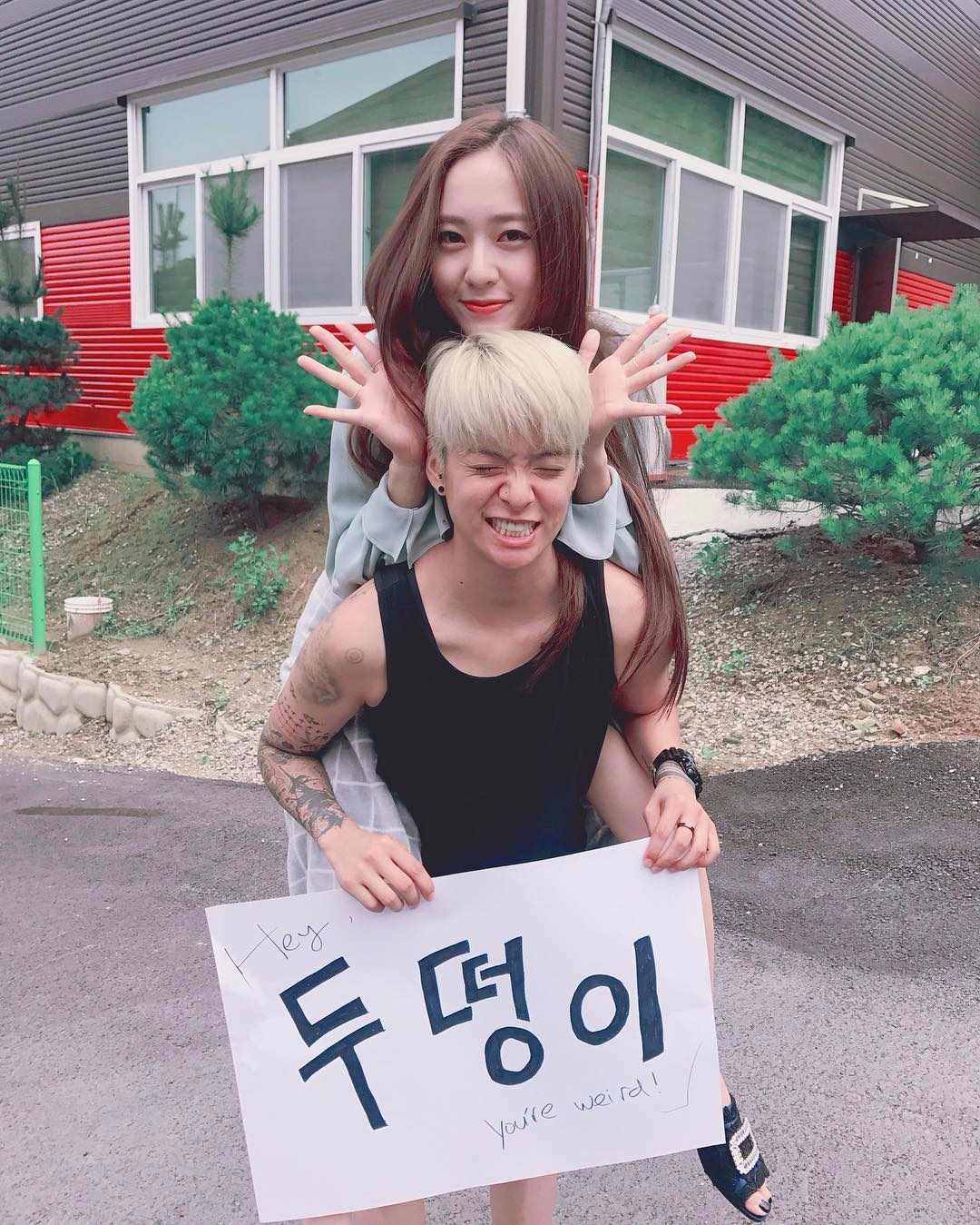 Amber的刺青和其他女偶像相比則是非常明顯,而且面積也還蠻大的,也導致Amber上音樂節目打歌時要穿長袖來遮住,上節目時也會用貼布的方式貼起來...