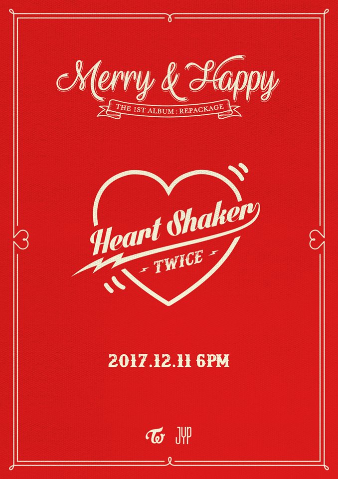 《LIKEY》後續曲也將在12月11日發行,這次後續曲專輯名稱為《Merry&Happy》正好符合12月聖誕節的氣氛,主打歌《Heart Shaker》更是延續《LIKELY》愛心符號的概念!!!