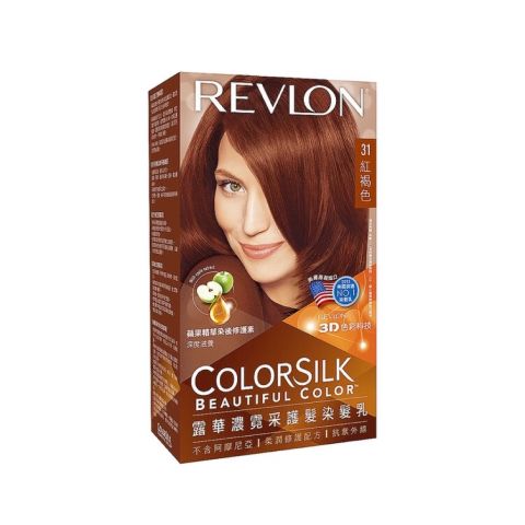 COSMO ANGEL推薦:REVLON 露華濃霓采護髮染髮乳(升級版)#紅棕色,30ML,NT.289元
100%不含刺鼻的摩尼亞配方,並添加UVA/UVB,讓秀髮維持六周不變色,每天都能擁有完美無缺的閃耀光則,另含有白芒花籽油及小麥胺基酸,能深入秀髮根部並修護毛麟片,讓妳在染髮的同時也能順便護髮!