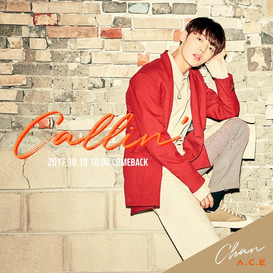 A.C.E Chan 康裕瓚
在離開JYP後康裕瓚進入了經紀公司-BEAT INTERACTIVE,後來以A.C.E成員Chan的身分出道。
後來代表團體與其他成員,參加了偶像敗部復活節目《The Unit》,最後Chan獲得第9名,成功成為限定團體UNB的成員。
(A.C.E因為曾以熱褲的造型活動,所以受到許多關注)