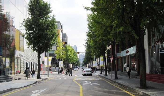3. 新沙洞 - 42.3%
有藝術家街道之稱,街道兩旁有許多咖啡廳跟餐廳,再往小巷裡走有不少網美最愛的咖啡廳,秋天的時候,兩旁銀杏樹落葉散落一地,吸引不少觀光客,也是韓國年輕人小聚的熱門地點!