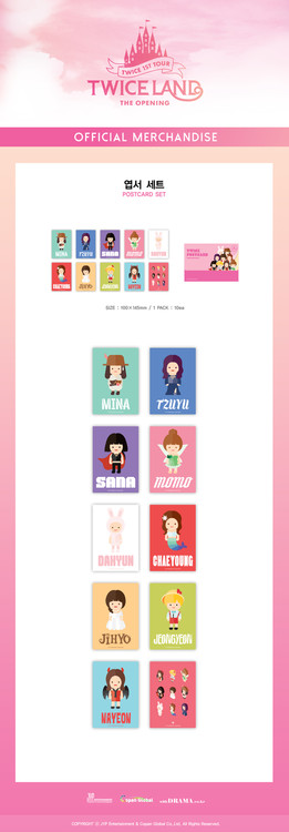 TWICE初巡演唱會限定 / Q版明信片 原價:298元/商品規格:一套10張
同樣是TWICE初巡演唱會時的心動秒殺週邊!Q版明星片也在期間限定折扣中!搭配手幅毛巾,就能讓你半價帶回家!絕對是想要收藏TWICE全週邊的入門選擇