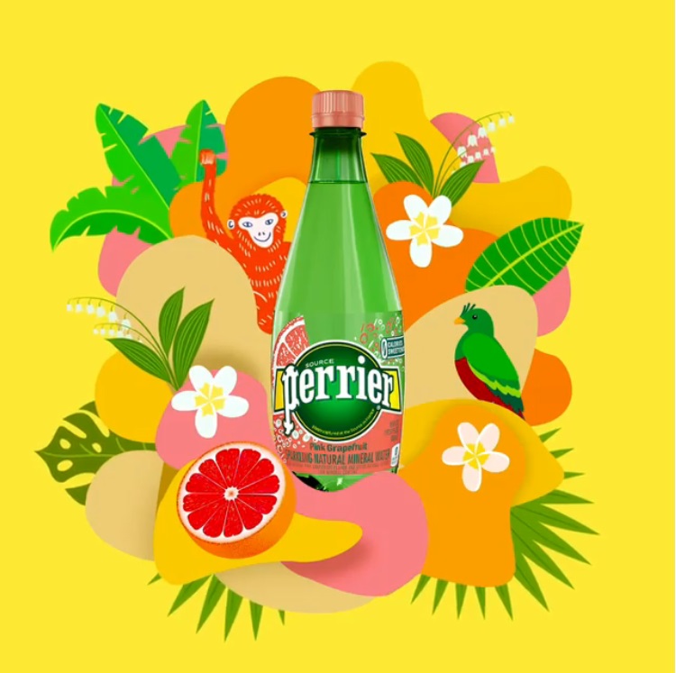 >法國Perrier 氣泡天然礦泉水-葡萄柚口味:
法國Perrier 氣泡水的水源來自庇里牛斯山,深綠色的外包裝也是令人印象深刻的特點之一,這次除了葡萄柚口味之外還有西瓜、檸檬、桃子口味。不僅口味多元,可愛活潑的視覺包裝也是讓人手癢購入的原因之一啊~