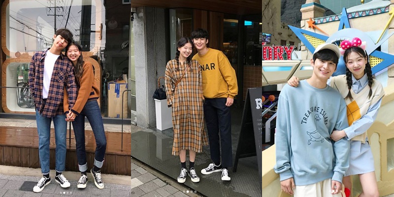 1、906studio
主要以女性穿搭為主的韓國網店,每隔一小陣子會推出新一季的情侶穿搭,不強求穿一樣的花色或剪裁,這種方式雖然比較容易搭失敗,但熟悉了反而可以培養出彼此的默契呢!不喜歡太拘束的情侶們可以嘗試這種自由度較高的穿搭技巧。(可以在配件單品上用點心,像是相似款的鞋子也能提高一致性。)
