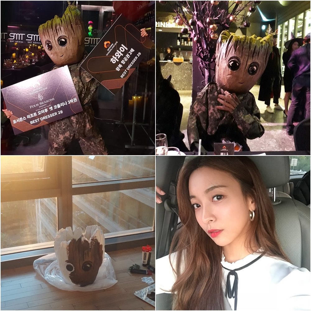 #Luna
一直讓網友猜測樹人「格魯特」的真實身分就是f(x)的Luna,把頭整個蓋住連走路還需要保全攙扶,手腳上面的樹根造型也精心製作,討論度很高的Luna這次拿下獎品是夏威夷來回機票和飯店住宿的第2名!