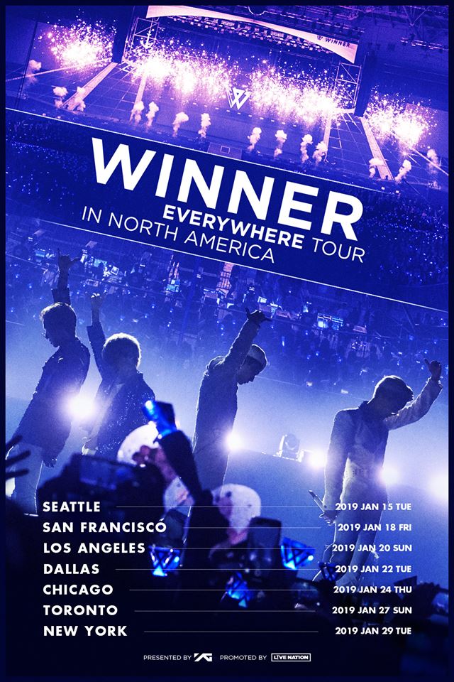 你沒看錯!即將結束亞洲巡演的WINNER明年1月要到美國進行巡迴了!他們將會在北美7個城市進行演出,想必大家聽到這個消息真的很替溫拿感到開心吧இдஇ