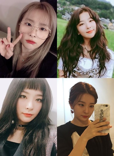 ❣ 澀琪 |
澀琪的髮型就比較不固定了,深髮、淺髮、有瀏海、無瀏海,每次出現在大家眼前似乎都不太一樣XD 不過偽少女個人覺得,像澀琪這樣額頭偏寬一些些的女孩,特別適合偶像們私藏的愛-Choppy Bang韓系眉上瀏海!若想讓額頭出來呼吸一下的話,帶點捲度的S型瀏海(右上)也更能修飾臉型喔!