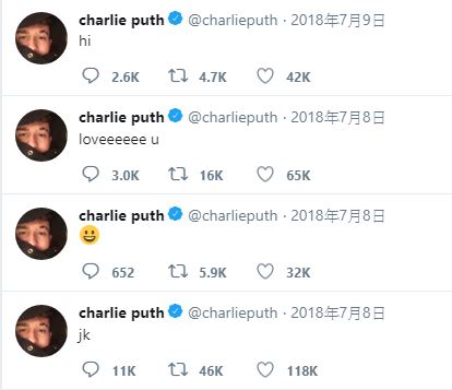而CP查理曾接受媒體訪問的時候就有表示「喜歡防彈少年團和柾國,只是單純的喜歡他們,覺得他們是很了不起的團體」。CP查理對防彈少年團的喜愛從他的推特也看的出來,先前CP查理新歌<The Way I Am>公開後,他就在自己的推特上呼叫柾國XD