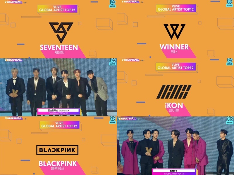 GLOBAL ARTIST TOP12:
SEVENTEEN、MONSTA X、BLACKPINK、WINNER、iKON、GOT7