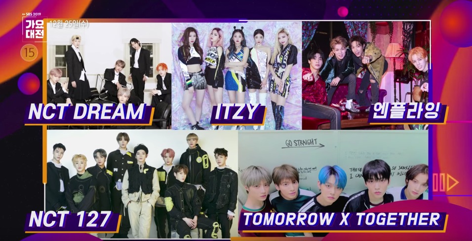 以為結束了嗎?重頭戲還在最後呢!最後五組出席藝人分別是NCT 127、NCT DREAM、N.FLYING、TOMORROW X TOGETHER以及 ITZY,今年最強的新人男女團都出席了,真的逼粉絲們不看不行了啊
!