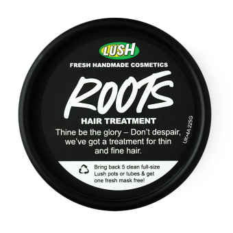 #LUSH ROOTS髮根治療深層護髮膜
含有採用三種薄荷成分來刺激頭皮和毛囊以促進血液循環,所以使用起來會有涼爽的感覺。另外,為治療髮根深層特別加入初榨橄欖油及蜂蜜,可修護髮絲、使秀髮強韌及平衡頭皮的狀態。
